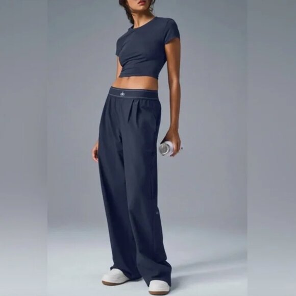 Alo Navy Suit Up Trouser Medium Size - Picture 1 of 4